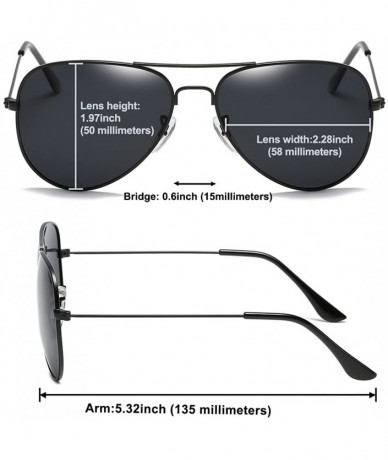 Aviator Polarized Aviator Sunglasses for Men and Women Metal Classic Mens Sunglasses Driving Sun Glasses - CB18G95W7ZT $16.26