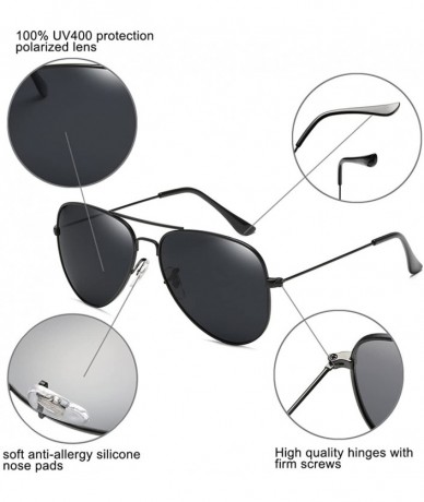 Aviator Polarized Aviator Sunglasses for Men and Women Metal Classic Mens Sunglasses Driving Sun Glasses - CB18G95W7ZT $16.26