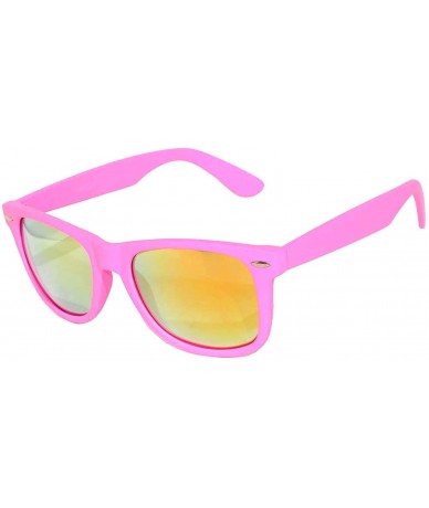 Oval 20 Pieces Per Case Wholesale Lot Sunglasses Colored Frame Full Mirror Lens - 20_pairs_matte_pink - CV18CMI0U24 $62.60