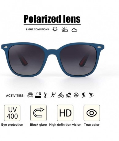 Sport Polarized Sunglasses for Men and Women Unisex Retro Trendy Square Sun Glasses - C018S0SMK6Q $23.58