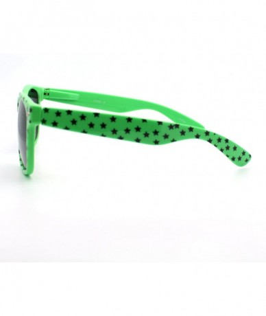 Square Stars Print Square Sunglasses Spring Hinge Frames - Green - CZ11D6VOICX $19.63