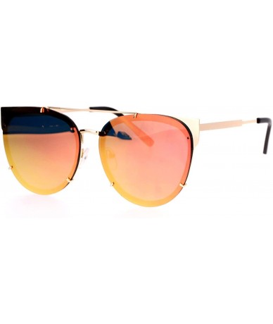 Wayfarer Retro Flat Lens Unique Raw Edge Metal Horn Rim Sunglasses - Gold Pink - C812GOHHMTV $23.13