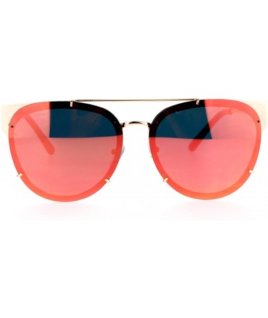 Wayfarer Retro Flat Lens Unique Raw Edge Metal Horn Rim Sunglasses - Gold Pink - C812GOHHMTV $23.13