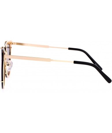 Wayfarer Retro Flat Lens Unique Raw Edge Metal Horn Rim Sunglasses - Gold Pink - C812GOHHMTV $23.13