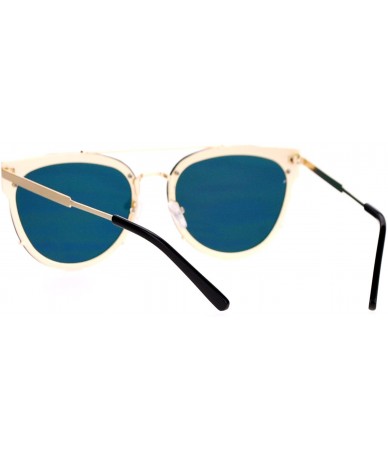 Wayfarer Retro Flat Lens Unique Raw Edge Metal Horn Rim Sunglasses - Gold Pink - C812GOHHMTV $23.13