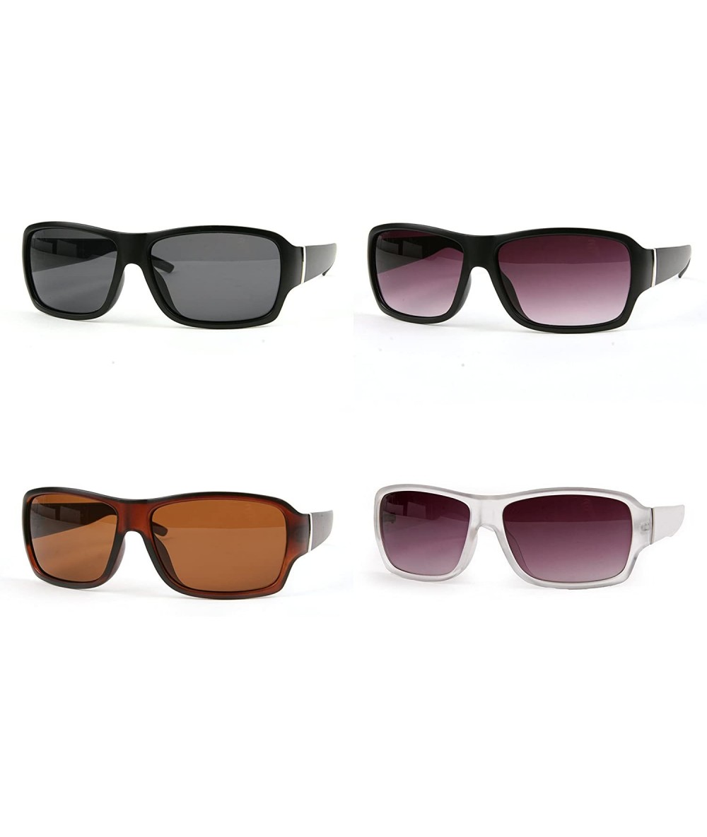 Sport Mens Retro Fashion Square Sunglasses P2166 - 2 Pcs Brown-brown Lens & Brown-brown Lens - CQ11ZOWDR7J $27.00