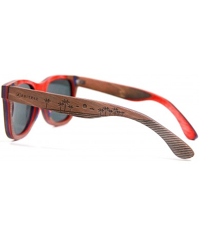 Wayfarer Wood Sunglasses for Men and Women. 100% Maple Wood - Brown - Venice - C8187W7HZ9O $85.15