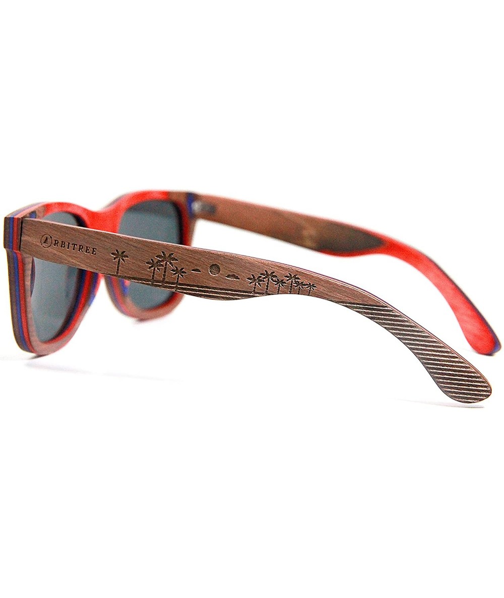 Wayfarer Wood Sunglasses for Men and Women. 100% Maple Wood - Brown - Venice - C8187W7HZ9O $85.15