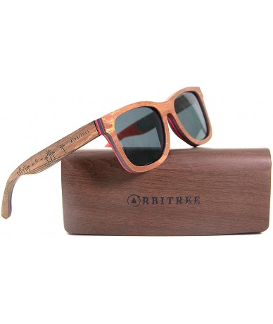 Wayfarer Wood Sunglasses for Men and Women. 100% Maple Wood - Brown - Venice - C8187W7HZ9O $85.15