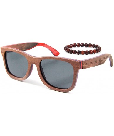 Wayfarer Wood Sunglasses for Men and Women. 100% Maple Wood - Brown - Venice - C8187W7HZ9O $85.15