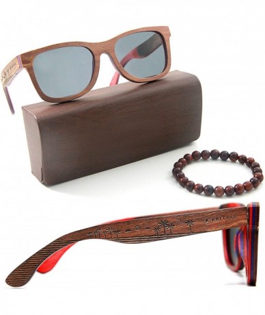 Wayfarer Wood Sunglasses for Men and Women. 100% Maple Wood - Brown - Venice - C8187W7HZ9O $85.15