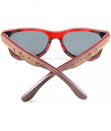 Wayfarer Wood Sunglasses for Men and Women. 100% Maple Wood - Brown - Venice - C8187W7HZ9O $85.15