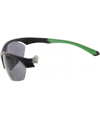 Rimless Retro Mens Womens Sports Half-Rimless Bifocal Sunglasses Black Frame/Green Arm+2.25 - Black Frame/Green Arm - CJ189X5...