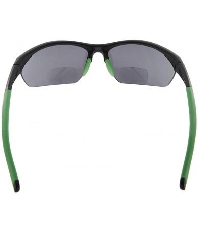 Rimless Retro Mens Womens Sports Half-Rimless Bifocal Sunglasses Black Frame/Green Arm+2.25 - Black Frame/Green Arm - CJ189X5...