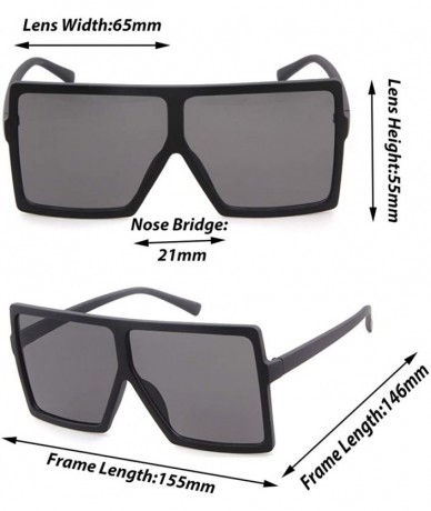 Shield Oversized Sunglasses for Women Square Shield Plastic Frame 100% UV400 Protection - C718S0T2I3I $17.91