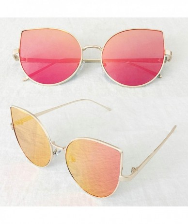 Shield Vintage style Cat Ear Sunglasses for Women PC Resin UV 400 Protection Sunglasses - Red - C818T62OYIO $39.98