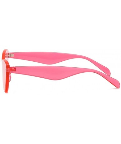 Cat Eye One Piece Lens Sunglasses Women Candy Color Cat Eye Sun Glasses for Ladies Gift - Pink - C618KMZ7DE9 $18.81