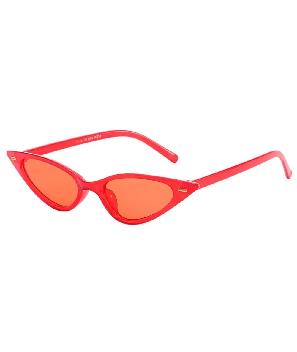 Goggle Unisex Fashion Small Frame Sunglasses Vintage Retro Cat Eye Sun Glasses (Color-B) - Color-b - CR18NAQAGIZ $16.41