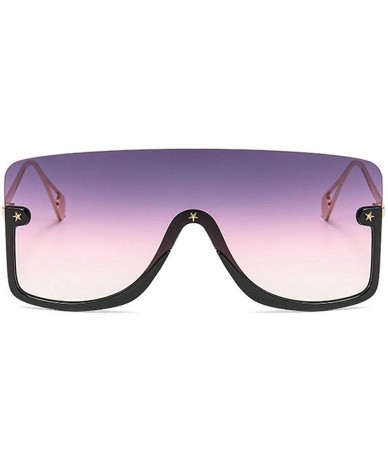 Goggle Flat Top Oversize One Piece Lens Goggle Sunglasses Women Retro Shield Visor Sunglasses Mens Goggle - Grey&pink - C5193...