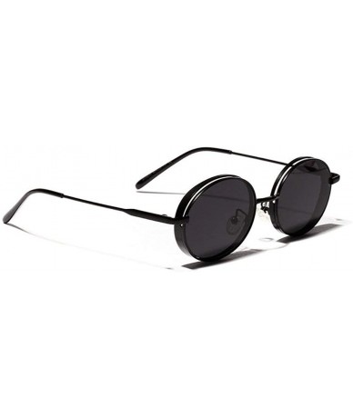 Round 2019 fashion popular hip hop round thick frame unisex sunglasses - Black - CE18L3WCU93 $25.21