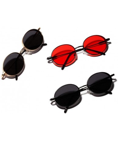 Round 2019 fashion popular hip hop round thick frame unisex sunglasses - Black - CE18L3WCU93 $25.21