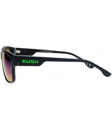 Rectangular Kush Mens Color Mirrored Horn Rim Rectangular Sport Sunglasses - Teal Green - C0193YKWN0G $19.04