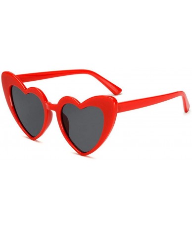 Cat Eye Vintage Sunglass Fashion Love Heart Sunglasses Women Cute Sexy Retro Cat Eye Cheap Red Female - C3 - CZ198AHYCQN $54.85