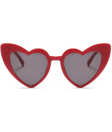 Cat Eye Vintage Sunglass Fashion Love Heart Sunglasses Women Cute Sexy Retro Cat Eye Cheap Red Female - C3 - CZ198AHYCQN $54.85