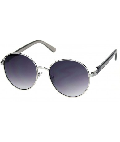 Round Womens Vintage Round Fashion Sunglasses Classy Chic Design UV 400 - Silver Grey (Smoke) - C418A28XQDZ $22.49