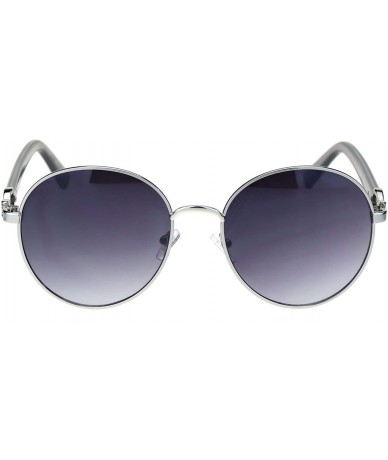 Round Womens Vintage Round Fashion Sunglasses Classy Chic Design UV 400 - Silver Grey (Smoke) - C418A28XQDZ $22.49