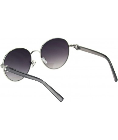 Round Womens Vintage Round Fashion Sunglasses Classy Chic Design UV 400 - Silver Grey (Smoke) - C418A28XQDZ $22.49