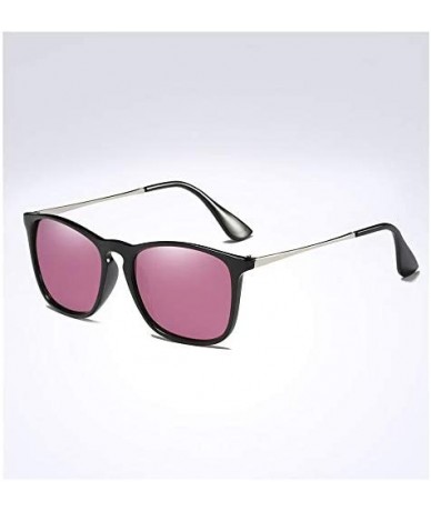 Square Fashion Square Sunglasses Polarized Men Women Vintage Driving Sun glasses - Pink - CP197HXN06D $18.53