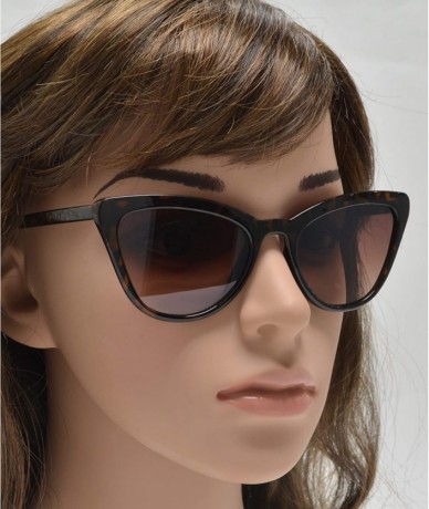 Cat Eye Retro Cat Eye Sunglasses with Flat Lens for Women 100% UV Protection - Tortoise + Brown - C21969CZ76U $24.90