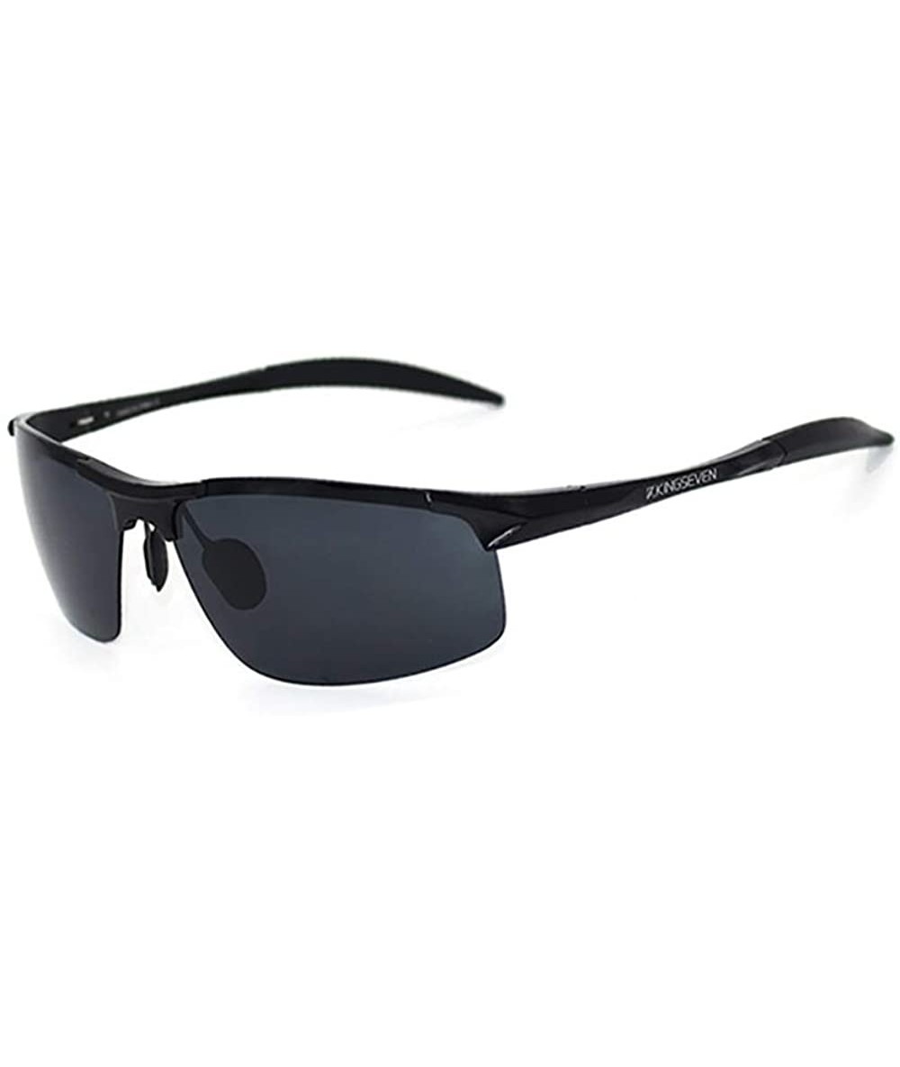 Sport Genuine quality Running Cycling sunglasses fashion polarized and UV400 ultra light Al-Mg - Black - CN18GAMLA59 $35.33