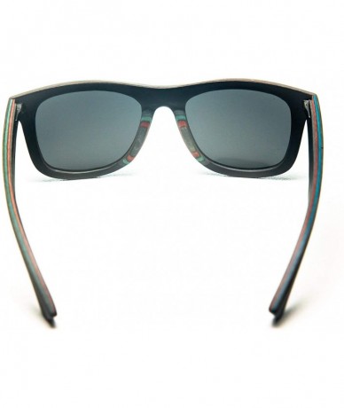 Rectangular Wood Sunglasses Skateboard comfortable skateboard - C8196WK4HGX $73.96