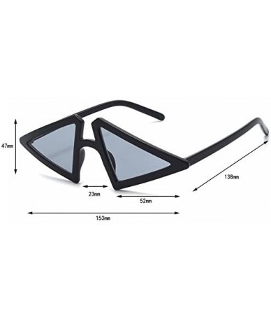 Oversized Fashion Vintage Triangle Shape Punk Style Sunglasses for Women Men UV400 - Black - CO18E8TEIWL $20.22