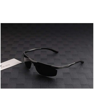 Sport Genuine quality Running Cycling sunglasses fashion polarized and UV400 ultra light Al-Mg - Black - CN18GAMLA59 $35.33