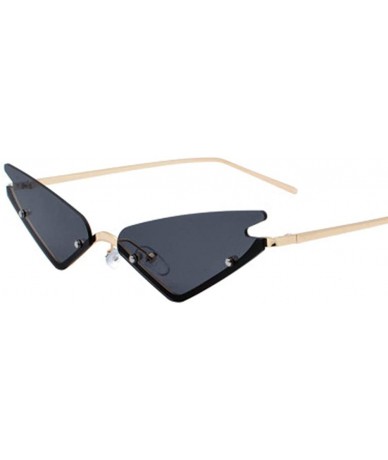 Rimless Rimless Cateye Party Sunglasses for Women Small Face Eyewear Shades - Black - CV1992O6N0H $15.85