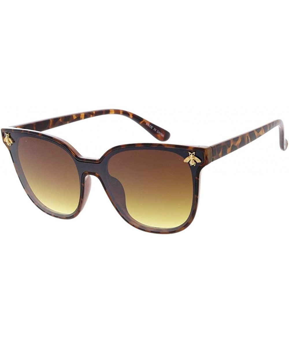 Shield Fashion Retro Horn Tipped M70 Sunglasses - Amber - C718ASA38RD $22.45