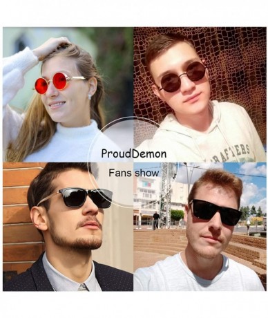 Shield Retro Gothic Steampunk Sunglasses for Women Men Round Lens Metal Frame - CV18YLRWWTT $29.08