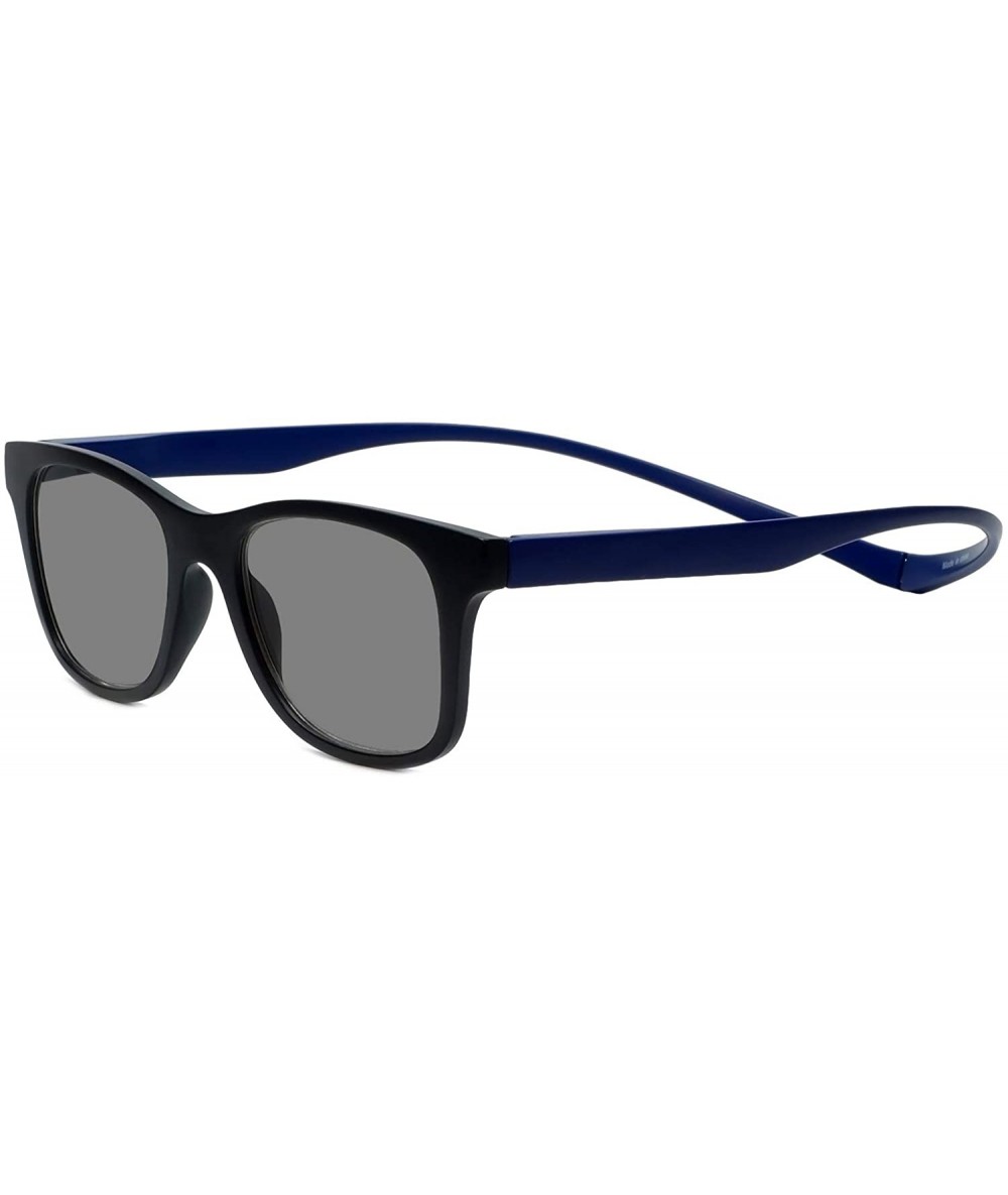 Rectangular Chelsea Polarized Magnetic Sunglasses - Black Blue - C718HYYAEO3 $52.61