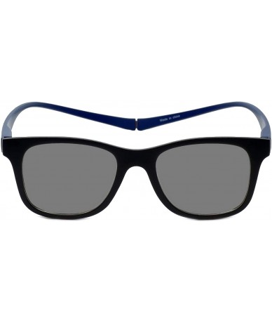 Rectangular Chelsea Polarized Magnetic Sunglasses - Black Blue - C718HYYAEO3 $52.61