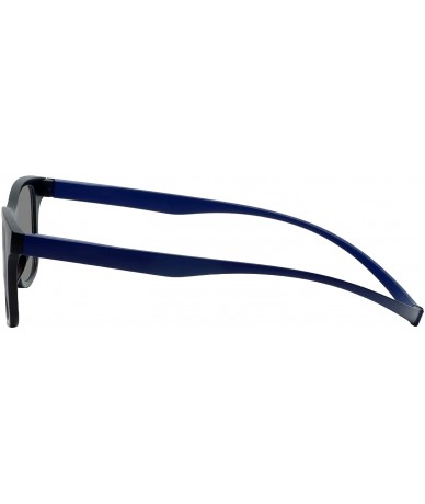 Rectangular Chelsea Polarized Magnetic Sunglasses - Black Blue - C718HYYAEO3 $52.61