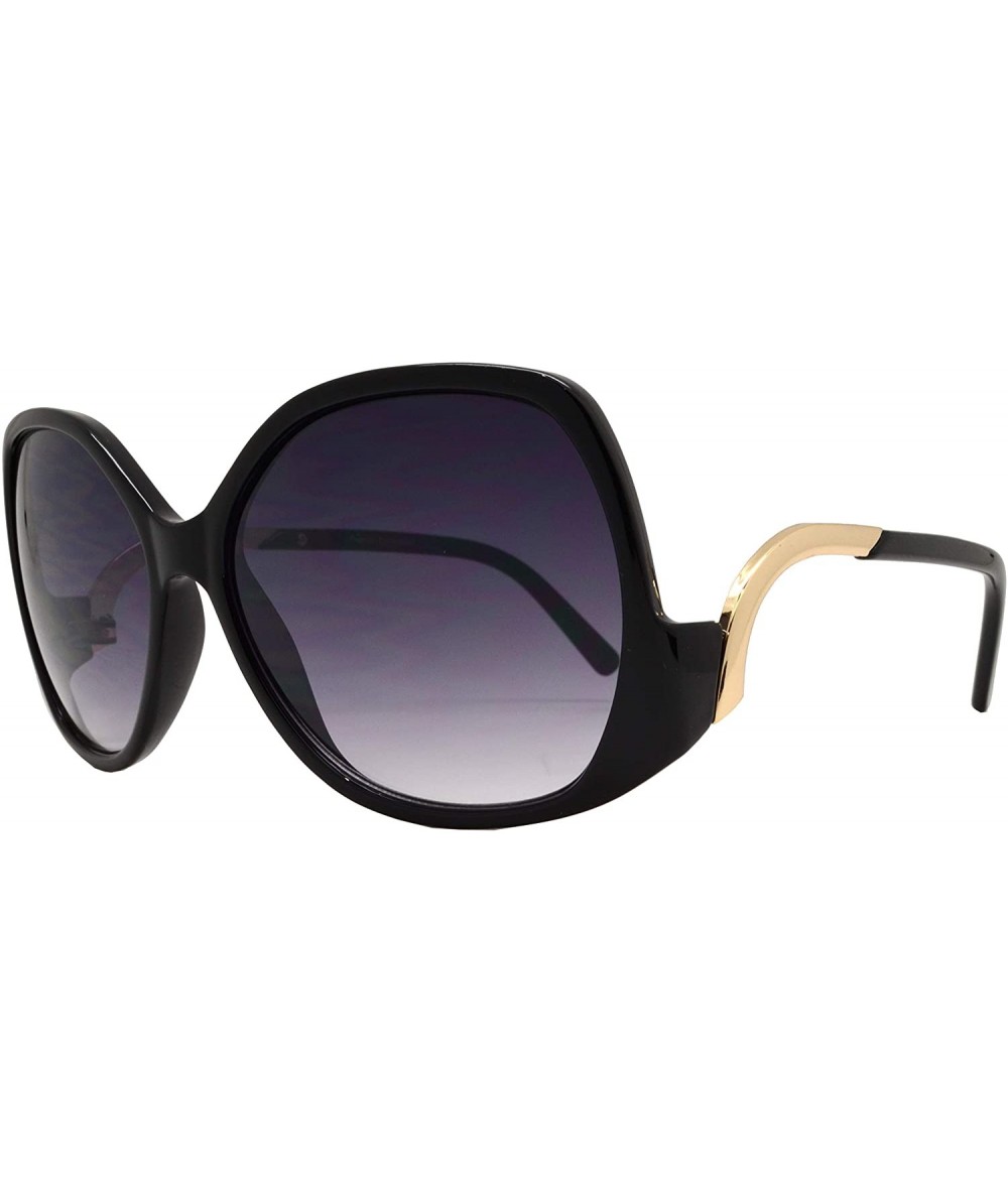 Butterfly Butterfly Sunglasses for Women Curved Temple - Black + Gradient - C218TQGTZ37 $23.13