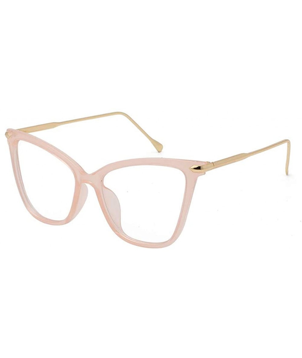 Cat Eye Cat Eyes Sunglasses For Women Full Frame sunglasses Round Mirrored Lens Men Retro Sunglasses - Pink - CF18U0G48HL $18.20