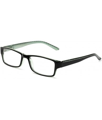 Square Unisex Two Tone Sleek Spring Temple Fashion Clear Lens Glasses - Black/Green - CL127BYSVOV $17.50