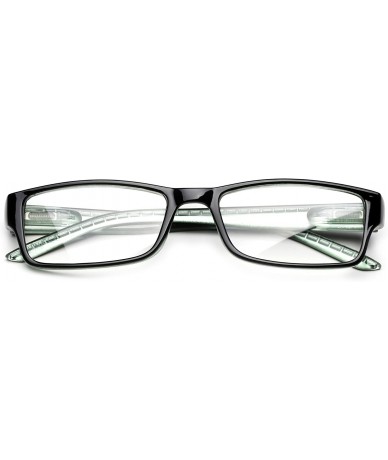 Square Unisex Two Tone Sleek Spring Temple Fashion Clear Lens Glasses - Black/Green - CL127BYSVOV $17.50