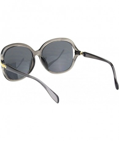 Butterfly Womens Ribbon Expose Side Lens Luxury Butterfly Sunglasses - Slate Black - CB18OQO9OST $22.68