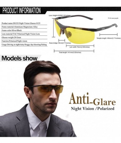 Rimless Anti Glare Night-vision Headlight Polarized Al-Mg Metal Frame Glasses for Night Driving 8125 - C511CYZ2XLF $42.54