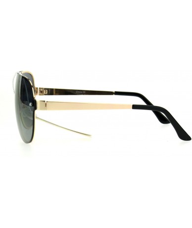 Rimless Unisex Aviator Sunglasses Full Mirrored Lens Frame Designer Fashion - Gold (Gold Mirror) - CI186NW5Y8N $21.86